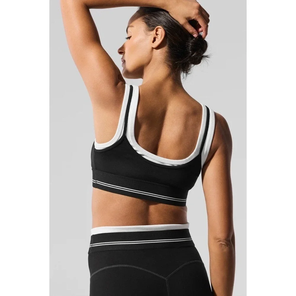 Alo Yoga Airbrush Better Together Bra Black/White XXS